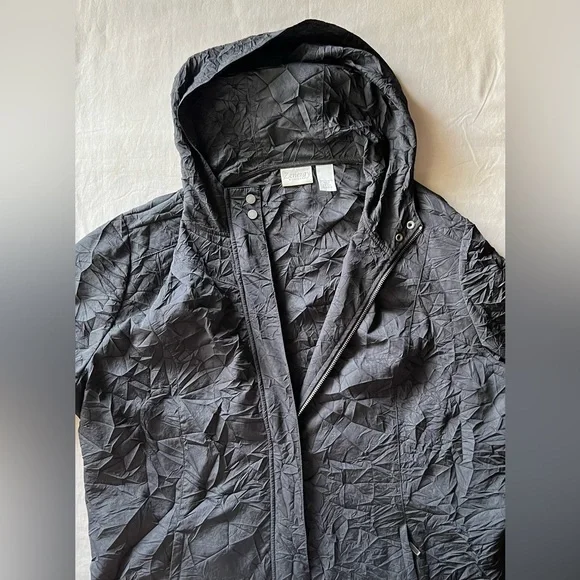 Women's ZENERGY by Chico's Black Full Zip Nylon Jacket Size 3 - Picture 4 of 7